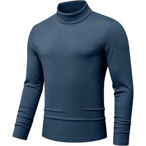 Pull-over léger à manches longues décontracté pour hommes personnalisé Chemises à col roulé thermique Maillot de corps Top Slim Fit - Product Image 3
