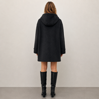 Manteau en laine vintage avec capuche pour femme, nouvelle collection hiver 2026