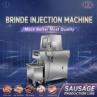 Injecteur de marinade commercial HUAGANG à 48 aiguilles, pompe à moteur automatique haute efficacité pour la cuisson des saucisses, jambons et bacon, en acier inoxydable 304