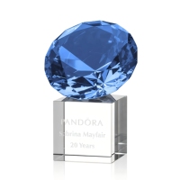 Noble Nouveau Design Produits Cristal Logo Personnalisé Prix K9 Cube Cristal Bleu Diamant Flèche Trophée Prix