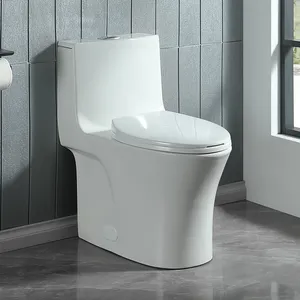 Belle conception entièrement jupette 12 "siphon en S toilette <span class=keywords><strong>de</strong></span> salle <span class=keywords><strong>de</strong></span> bain en céramique d'une seule pièce - Product Image 1