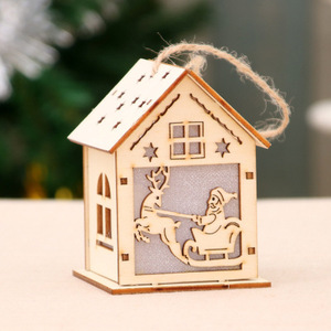 Ornement d'arbre de noël, décorations scintillantes, DIY, <span class=keywords><strong>maison</strong></span> en bois, ornements, nouvelle collection 2020 - Product Image 4