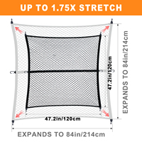 120*120CM Premium Quality Einstellbare Doppels chicht Elastic Car Container Cargo Net Mesh für Pickup Truck Bed mit Karabiner haken