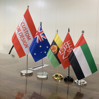 2024 gros bureau Logo personnalisé drapeau support en acier inoxydable pôle Table drapeaux Mini bureau intérieur décoratif bannière support