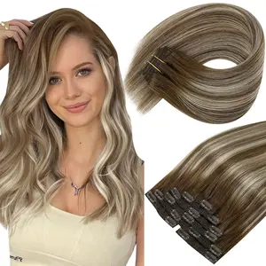 Clip in Hair Extensions Mixed color hot selling long time used for beauty women
