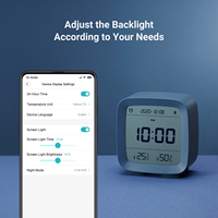 Qingping-Réveil numérique intelligent Blue-tooth avec plusieurs alarmes avec affichage de la température et de l'humidité fonctionne avec l'application Mihome
