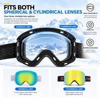 Masque de ski polarisé personnalisé avec logo, anti-buée, pour sports d'hiver, avec sangle latérale, pour hommes et femmes
