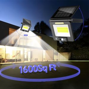 Luz de jardín solar para exteriores con control remoto inalámbrico, lámpara activada por movimiento, linterna de detección PIR, lámpara de pasillo, resistente al agua - Product Image 3