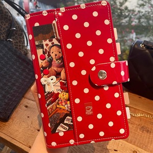 Agenda A6 a pois rosa retrò con 6 anelli, ricaricabile, per budget, quaderno, album per collezioni di carte e adesivi - Product Image 1