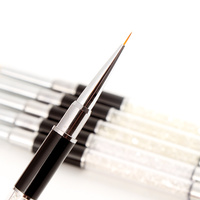 4 Pcs/Set Liner Nail Art Brush Dessin Sculpture Peinture Stylo Plastique Poignée Métallique Avec Couvercle pour Manucure Outils Kits