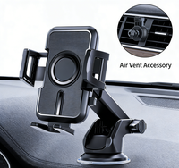 Support universel pour téléphone à fixation sur grille d'aération de voiture, avec pince à maintien robuste, bras long réglable, support solide et durable pour tous les téléphones mobiles, fixation pour voiture