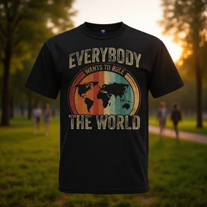 Todos quieren dominar el mundo, camiseta vintage negra, talla unisex para adultos - Product Image 3