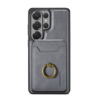 Étui portefeuille en cuir avec support annulaire flexible et fonction 2-en-1 en matériau RFID, fentes pour cartes pour Samsung Galaxy S23 S24 S25 S26 Ultra