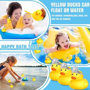 Patitos de Goma con Corona/Gafas de Sol/Sombreros/Accesorios para la Cabeza, Pequeños, Mini, para Carnaval, Crucero, Cumpleaños, Juguetes para Bañera, al por Mayor - Product Image 4