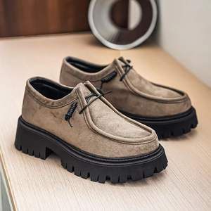 Chaussures décontractées à lacets pour hommes, style marche, avec semelle plateforme épaisse et semelle extérieure en caoutchouc antidérapante, vente en gros d'usine - Product Image 2