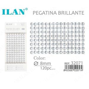 Adesivi Brillanti Rotondi con Strass da 8mm, Confezione da 120 Pezzi - Product Image 1