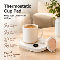 Pemanas Listrik Suhu Konstan untuk Luar Ruangan & Mobil, Coaster ABS+Silikon, Plug-In 20W, Kontrol Tombol, Kemasan Kotak Hadiah