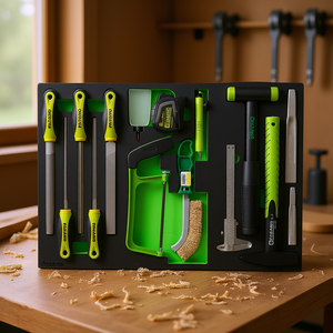 Juego de herramientas Fasano de 15 piezas con martillo, destornilladores, cinceles, limas, sierra, cinta métrica, regla y cepillo para reparación de carpintería - Product Image 3