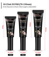 Tube souple vide personnalisé D19 10ml-25ml pour soins des ongles, emballage de vernis à ongles, gel, huile pour cuticules avec applicateur pinceau