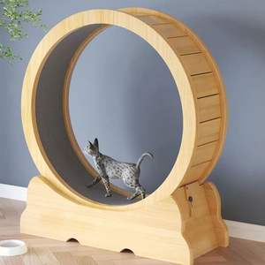 Ruota da Corsa OEM Rotonda Interattiva in Fibra di Legno per Gatti, Tapis Roulant Divertente per Esercizi per Animali Domestici e Cani, Giocattolo per Gatti - Product Image 4