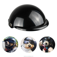 Casco para mascotas Motocicleta Bicicleta Montar Perrito Gorra Negro para perros pequeños Cachorro