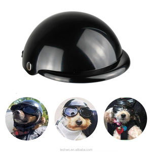 Casco para mascotas Motocicleta Bicicleta Montar Perrito Gorra Negro para perros pequeños Cachorro - Product Image 2