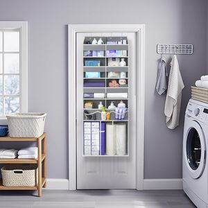 Organizador para Colgar Sobre la Puerta, 8 Compartimentos XL, Almacenamiento Inferior, Resistente, Gris - Product Image 2