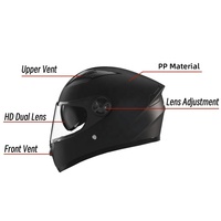 Nouveau produit Explosion casques de moto unisexes casque intégral en matériau PP casque personnalisé HD à double lentille avec des vendeurs puissants