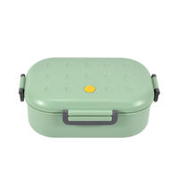 Boîte à lunch rectangulaire en plastique pour étudiants Lxm63, quatre boutons de fermeture, étanche, qualité alimentaire, facile à nettoyer, chauffable, portable, 0-1L, pour nouveau-nés