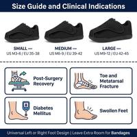 Chaussures Diabétiques Orthopédiques Personnalisables CE ISO OEM ODM à Espace Large pour les Orteils, Réglables, pour Pieds Enflés et Post-Opératoires