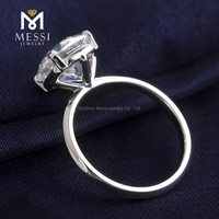 MS-236 Messi Bijoux 18k or véritable 4 carats coussin coupe moissanite diamant bague bijoux