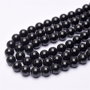 UJBOX Vente en gros de perles de <span class=keywords><strong>tourmaline</strong></span> <span class=keywords><strong>noire</strong></span> naturelle, perles rondes de cristal de guérison pour la fabrication de bijoux, protection Feng Shui, approvisionnement en vrac - Product Image 2