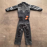 YSJY Fabrication sur mesure de vestes à manches longues, pantalons, uniformes pour les travailleurs de l'automobile, combinaison de course en cuir, ensemble veste et pantalon en cuir pour hommes