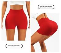 Shorts de yoga taille haute sans couture en Spandex/Nylon à haute élasticité, respirants pour le fitness quotidien