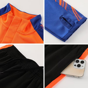 Uniforme de Fútbol de Manga Larga de Terciopelo para Estudiantes, Niños, Cuello Alto con Media Cremallera, para Hombres y Mujeres, Entrenamiento y Juego de Otoño e Invierno - Product Image 5