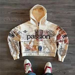 Gravvi Sweat à capuche décontracté pour homme en coton épais 420 grammes, style Hip Hop Y2K Streetwear, coupe oversize, service complet - Product Image 1