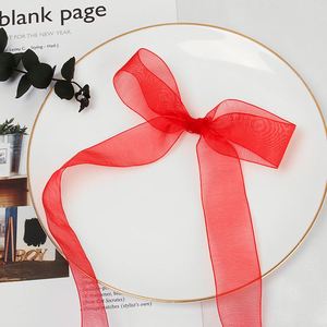 Bobine de ruban en satin, gros-grain et mousseline de soie, 4cm*50 yards, tulle transparent, pour emballage cadeau, anniversaire, mariage, gâteau - Vente en gros fabricant - Product Image 6