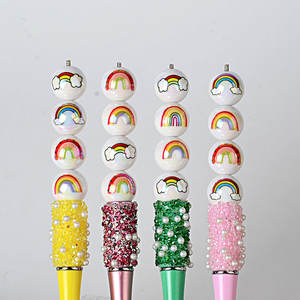 16mm Double-sided Printed <b>Acrylic</b> rainbow Cloud <b>Beads</b> DIY Mobile Phone Chain Pendant Car Hook Keychain Chain Accessory Colorful - Product Image 4