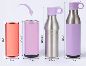 New Design Custom Logo 12oz Double Wall Stainless Steel Coffee Beer Vacuum Insulated Cola Cans <b>Water</b> Bottle with Straw Lid - Product Image 4