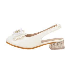Sandalias de tacón alto con lazo blanco para niñas, estilo princesa, para fiestas y bodas, recién llegadas, zapatos de cristal para niñas, para cumpleaños y espectáculos. - Product Image 5