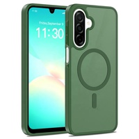 Étui magnétique arrière mat translucide de haute qualité pour Samsung A17 A16 A26, design moderne, coque rigide arrière - Vert