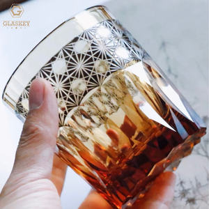 Verre en cristal <span class=keywords><strong>japonais</strong></span> sculpté à la main Ambre Bleu Rouge Vert Noir Coupe en verre à <span class=keywords><strong>whisky</strong></span> Tasse à boire - Product Image 2