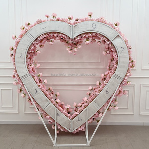 7ft 8ft Blush artificiale rosa fiore arco sullo sfondo a forma di <span class=keywords><strong>cuore</strong></span> rose di seta sfondo di fiori per la proposta di matrimonio - Product Image 6