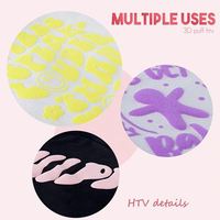 Lot de feuilles de vinyle auto-adhésives 3D effet gonflé, design moderne et créatif, pour presse à chaud, compatible Cricut, pour T-shirts