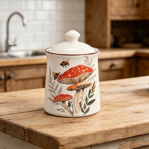 Tetera de Cerámica Blanca con Taza, Diseño de Hongo y Abeja, Primavera como Resplandor de la Vida, para Servir Café y Té, Venta al por Mayor, Regalo - Product Image 3