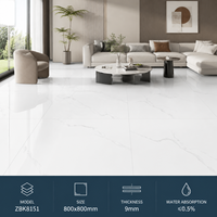 Azulejos de Porcelana Modernos con Aspecto de Mármol Brillante de 800x800 mm, Resistentes al Desgaste, para Pisos y Paredes de Villas, Salas de Estar, Cocinas y Baños