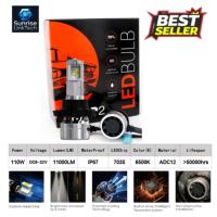 Phares LED de voiture SunRise P2 H13 12V 110W 11000LM 6500K IP67 Étanche Système de refroidissement Canbus Plug and Play Adaptation universelle
