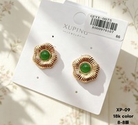 Boucles d'oreilles clous XUPING en alliage de cuivre plaqué or, style chinois vintage, émail et zircon cubique synthétique pour femme