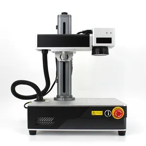 autofocus electric 20w 30w metal Labels Laser marking Machine Focuslaser galvo head engraving machine with Rotary