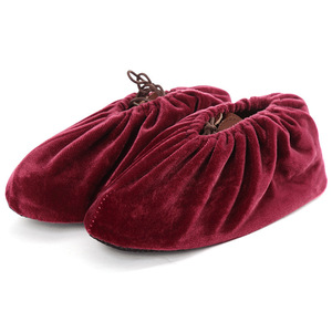 Velvet Shoe Covers Adult Thickened Non Slip Washable Reusable Indoor Fabric Plain Toe Safety Shoe Covers - Product Image 1